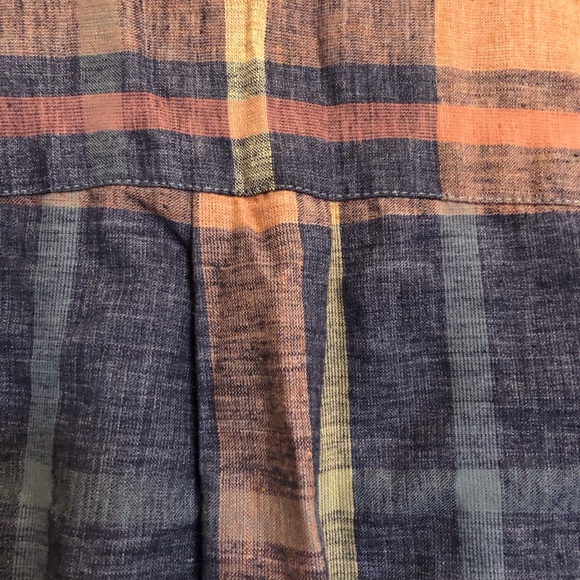 ROWM Mens Button Up Plaid Shirt Size S In Denim Blue Tones Perfect For The Fall! - Picture 7 of 8